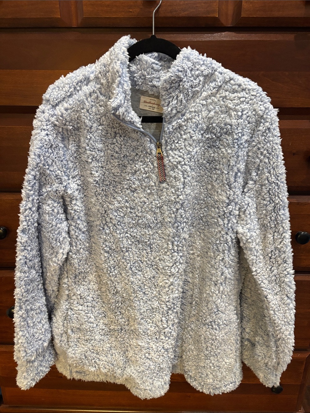 Weatherproof Light Blue Sherpa Fleece Half-Zip Jacket